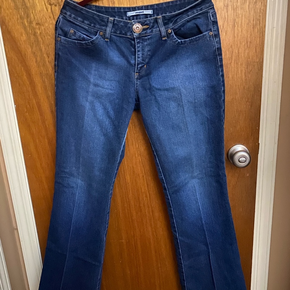 Mavi Blue Flare Wide Leg Jeans with Subtle Fading